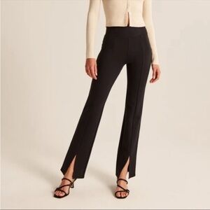 Abercrombie Ponte Split Hem Flare Pants Black Size XS